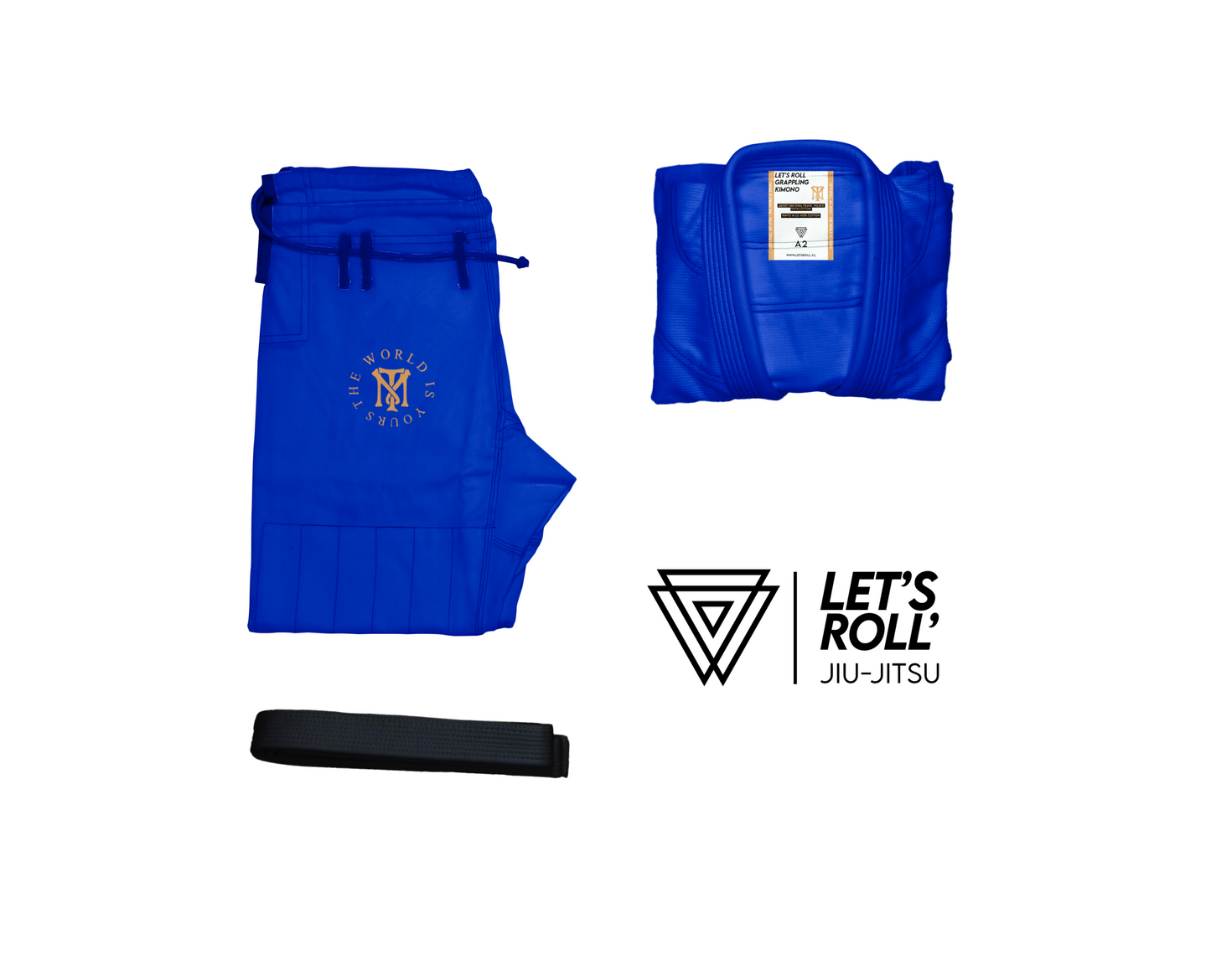 Gi BJJ Chile The World Is Yours Azul - Kimono Premium Let’s Roll